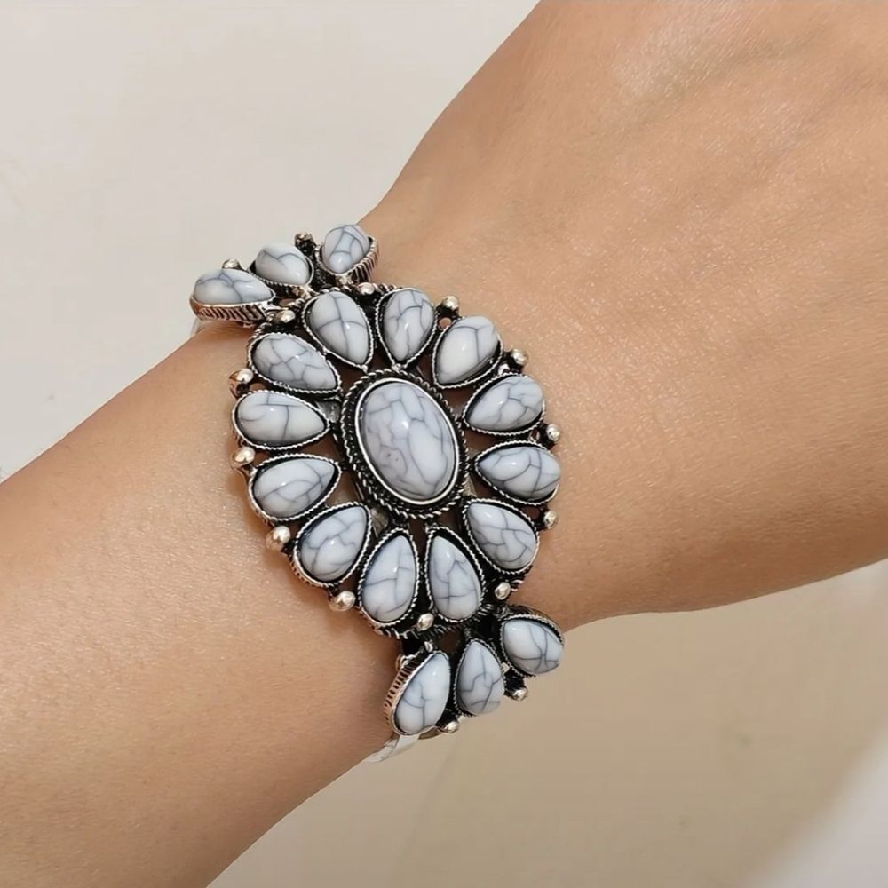 Bracelet White Turquoise Bangle